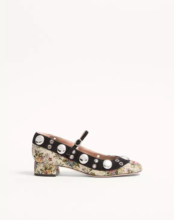 Valentino Mary-Jane Nellcôte Pumps In Papier Floral Jacquard Fabric 30Mm - Image 1